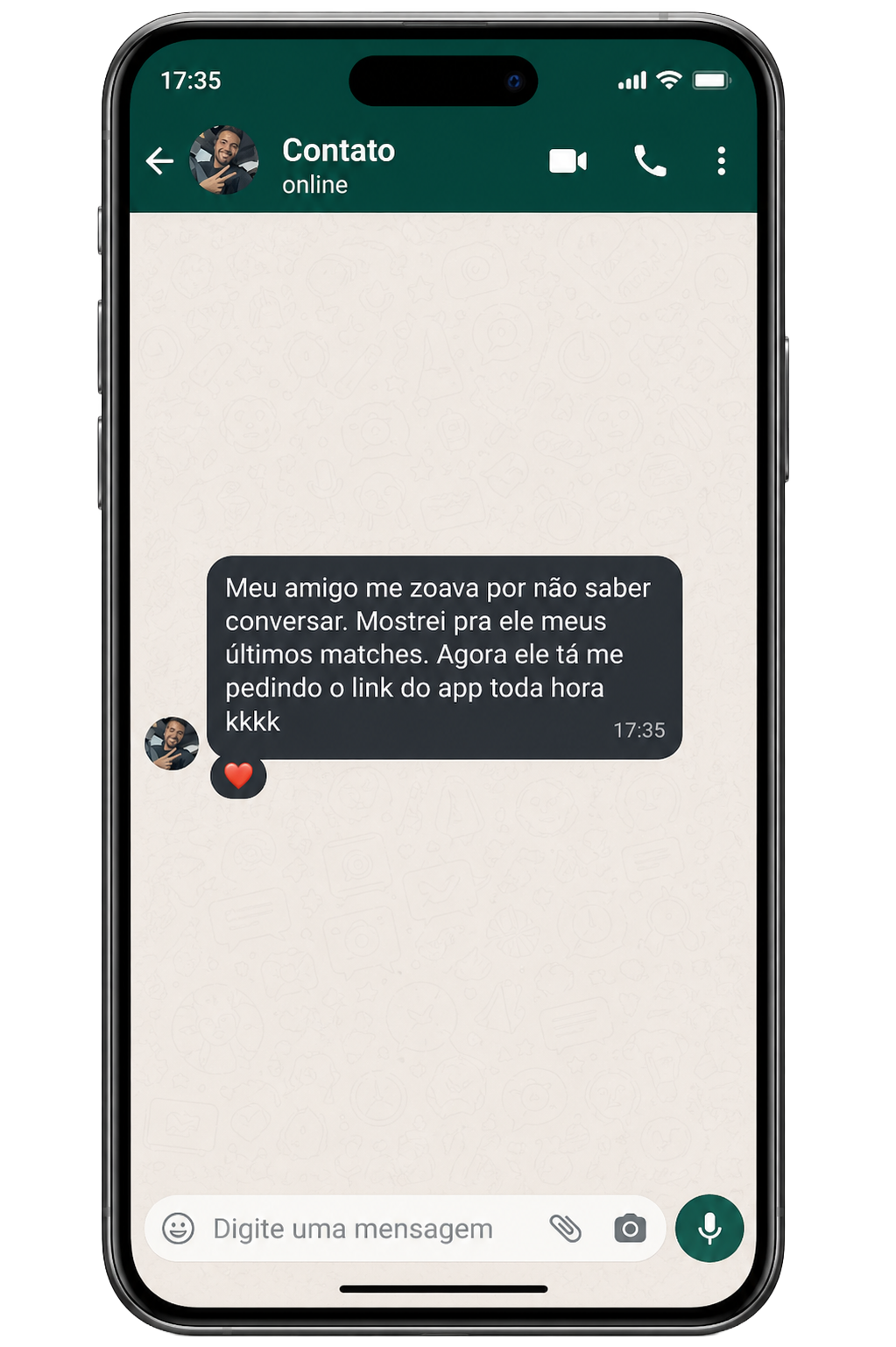 Depoimento WhatsApp - amigo pediu o link do app